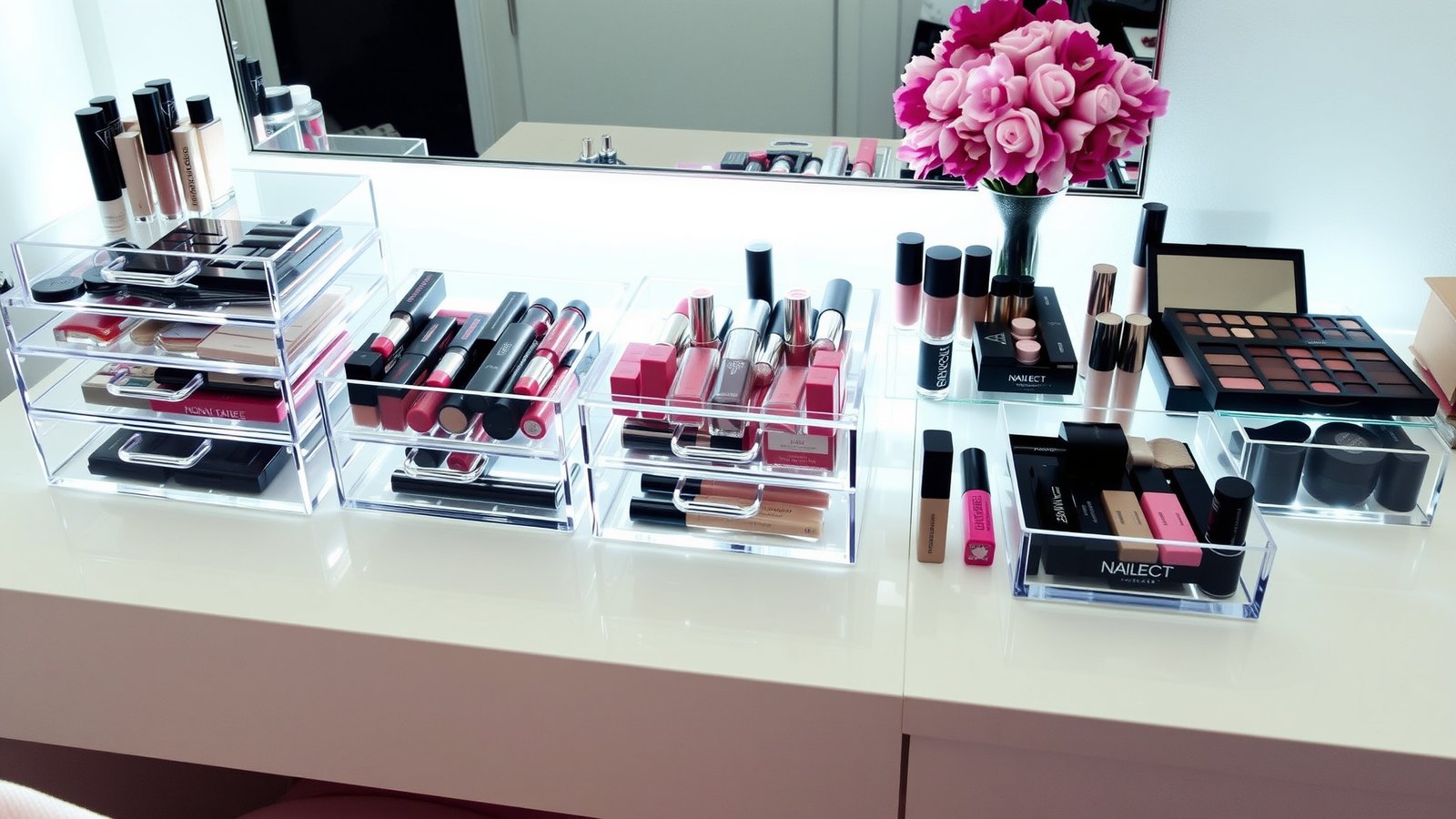 1. Clear Acrylic Storage Boxes