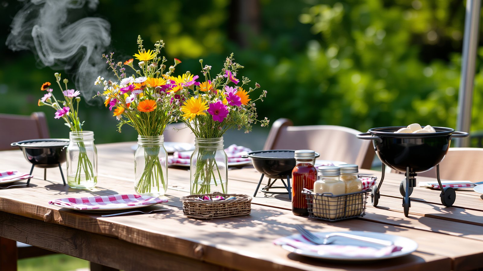 10. BBQ-Themed Centerpieces