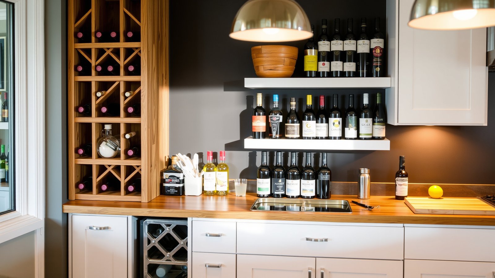 12. Repurposed Wine Rack for Kitchen Storage