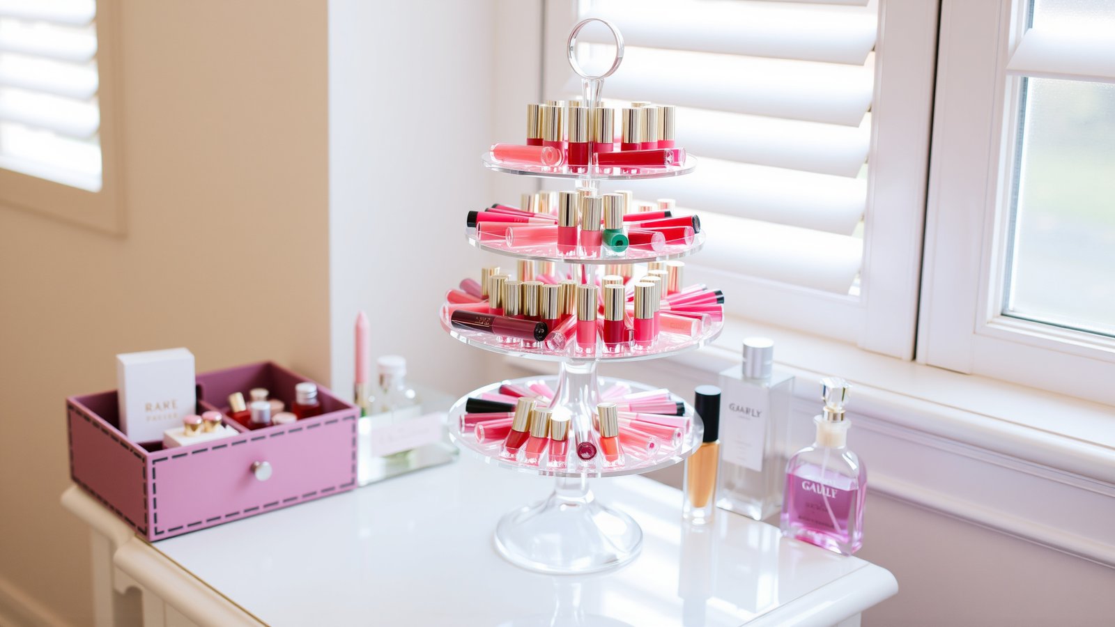12. Tiered Cake Stand for Makeup