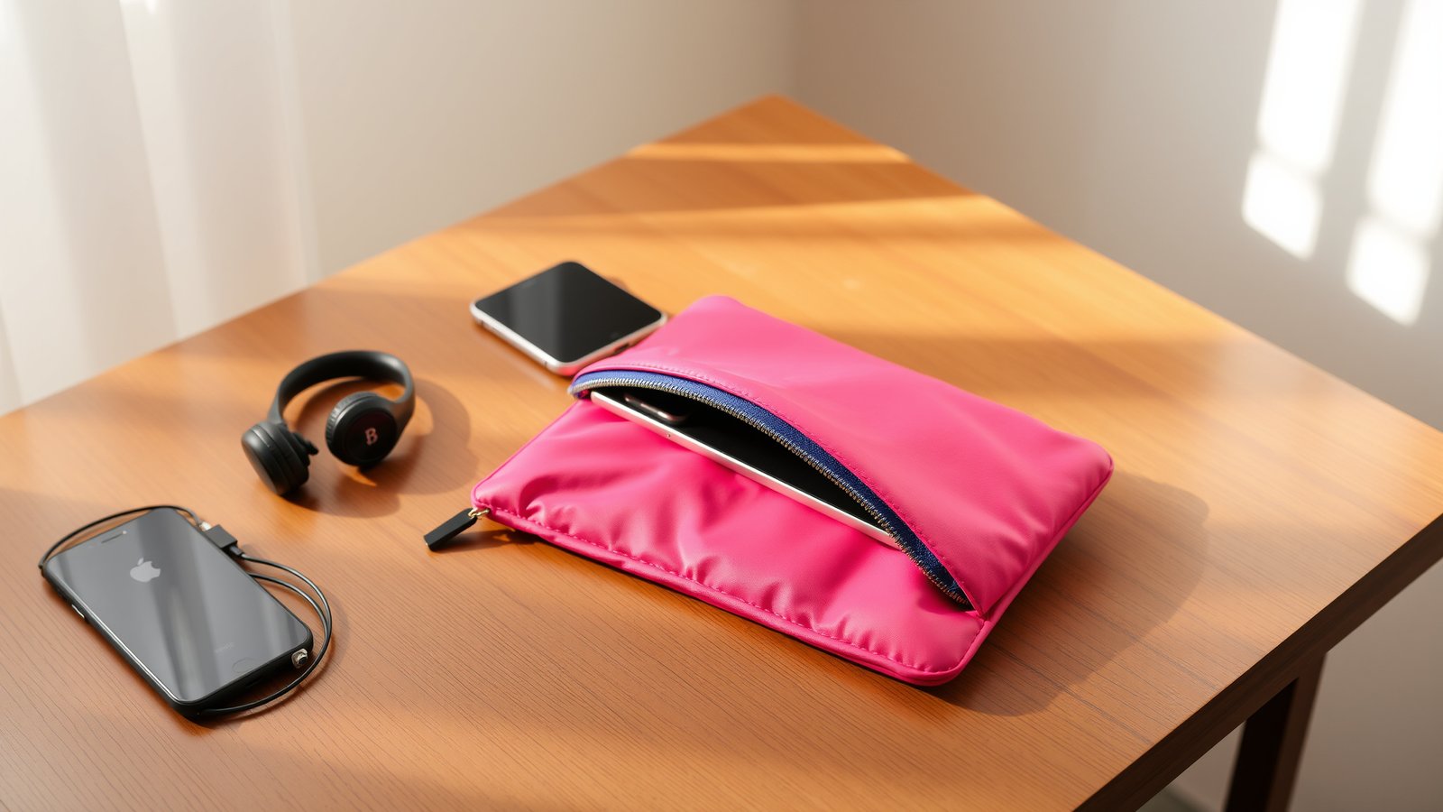 13. Repurpose a Small Clutch for Your Tech