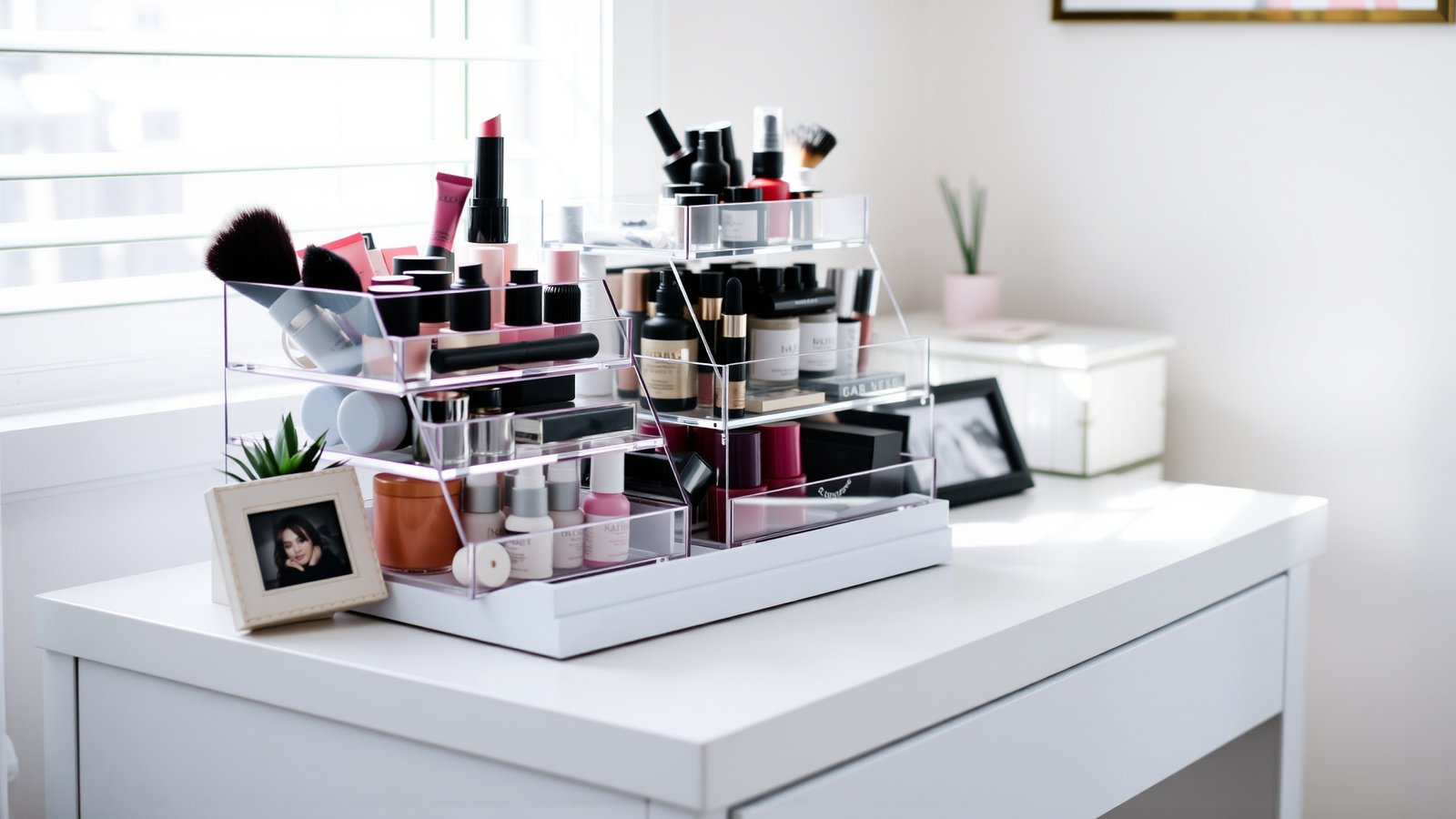 2. Rotating Makeup Organizer