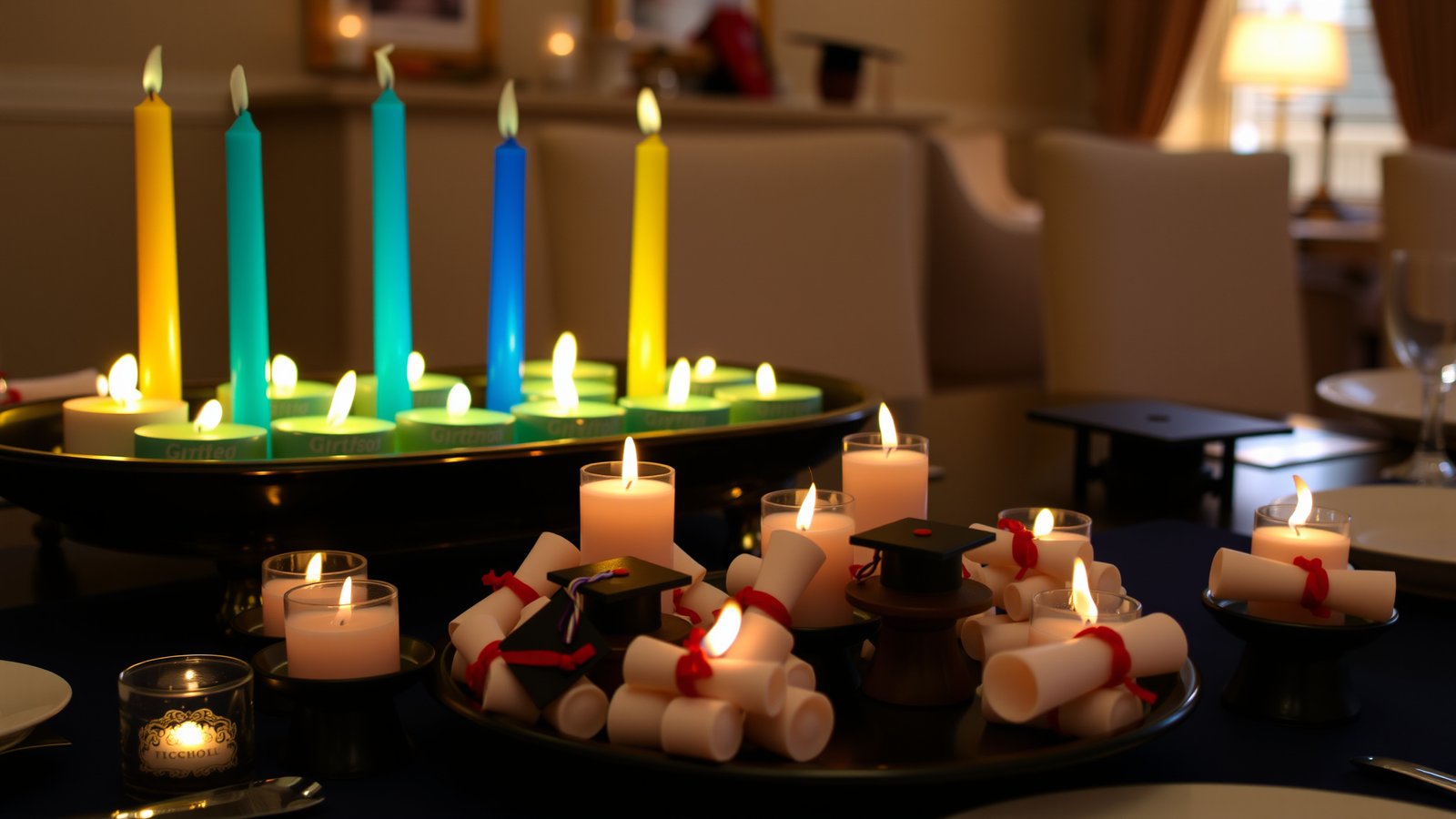 6. Graduation Themed Candles