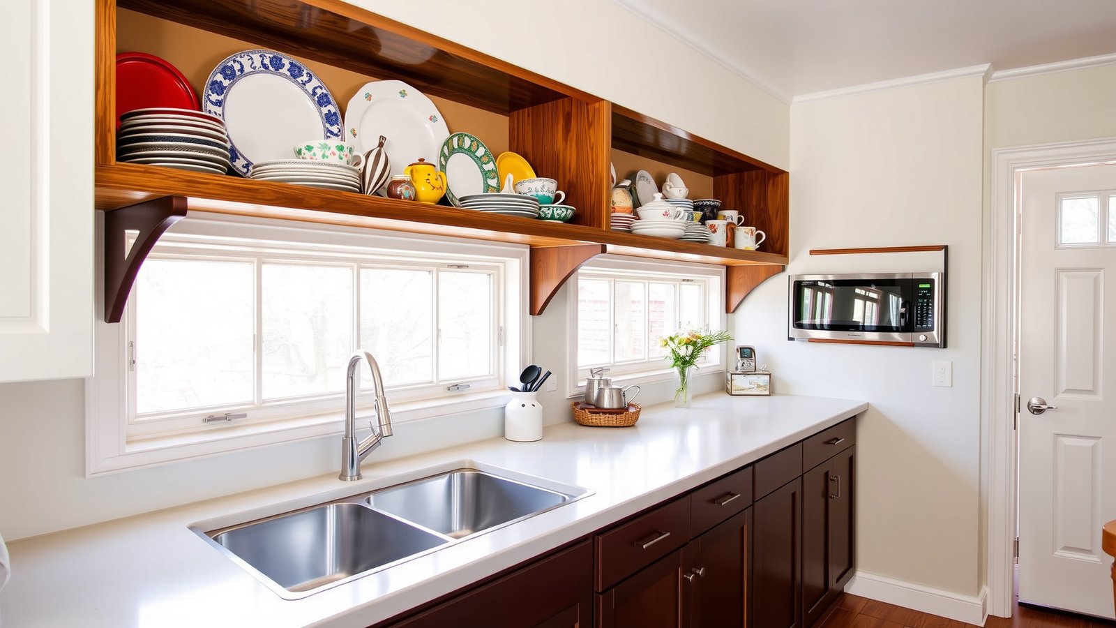 7. Install Open Shelving