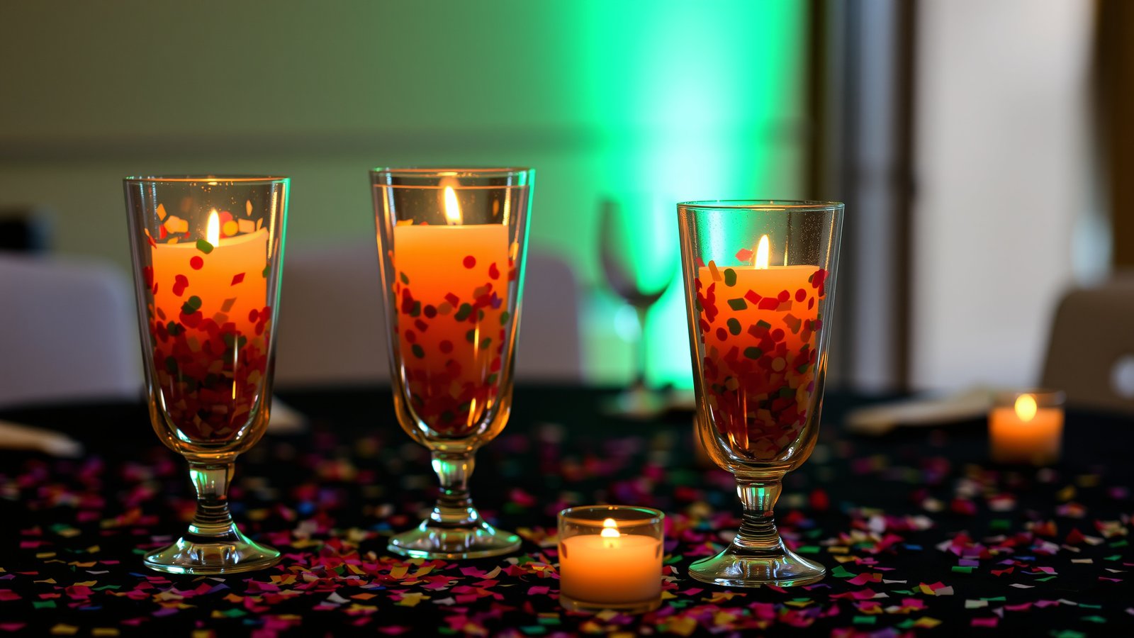 8. Confetti and Glitter Centerpieces