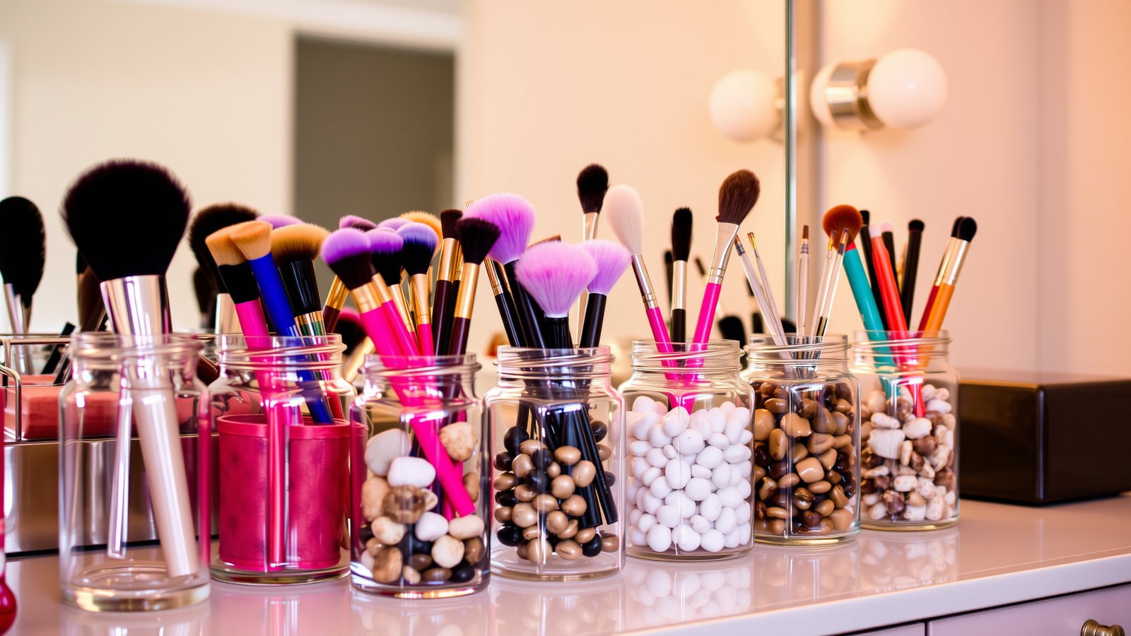 8. Glass Jars for Brushes