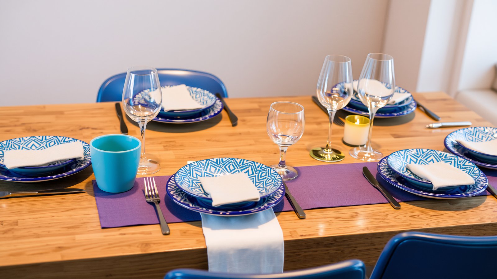 9. Blue and White Geometric Patterns