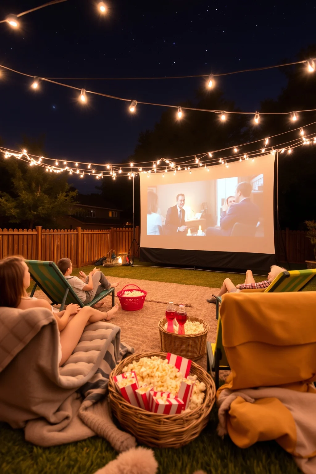 10. Create an Outdoor Movie Night Setup