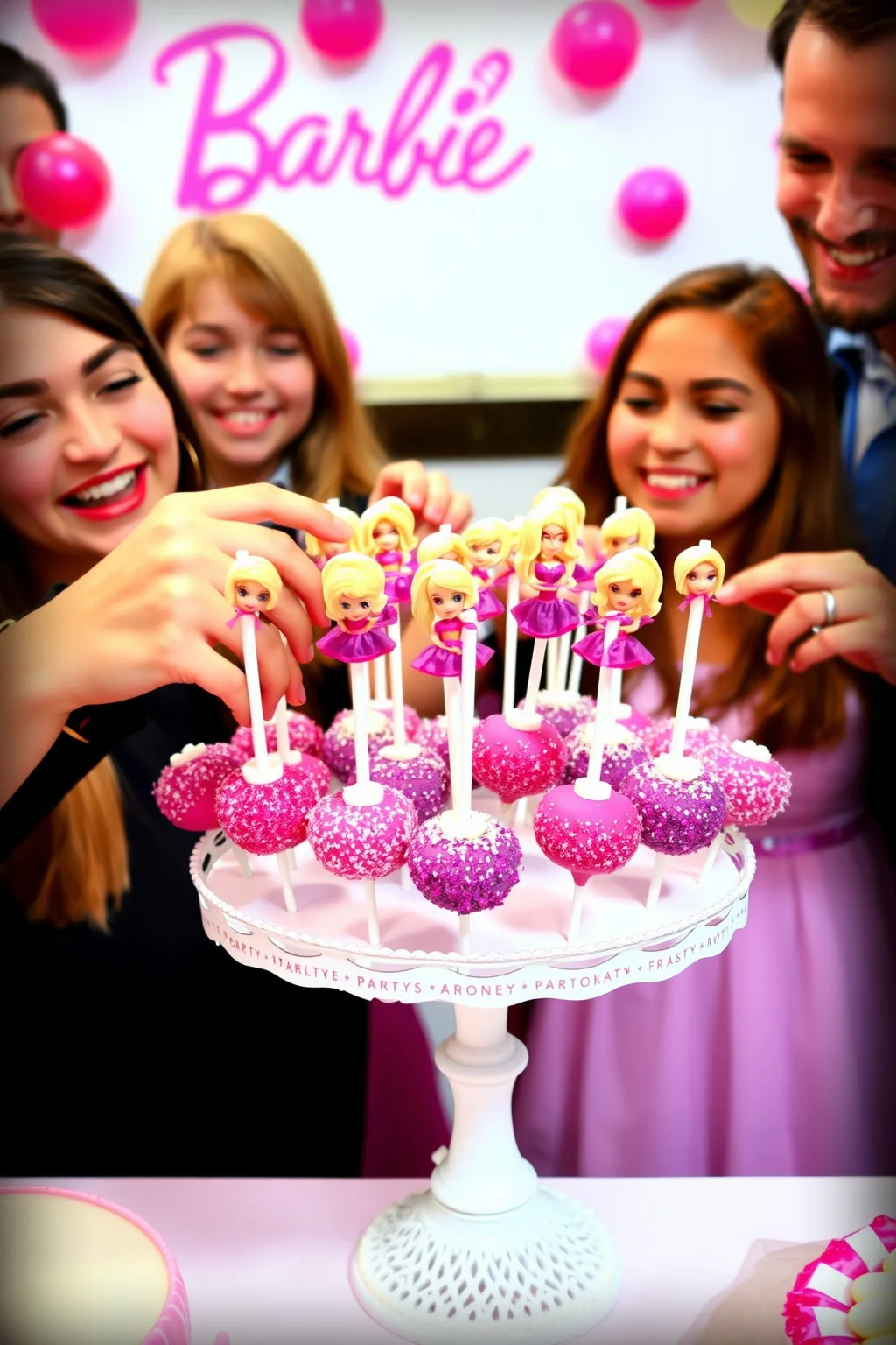 11. Barbie-Themed Cake Pops