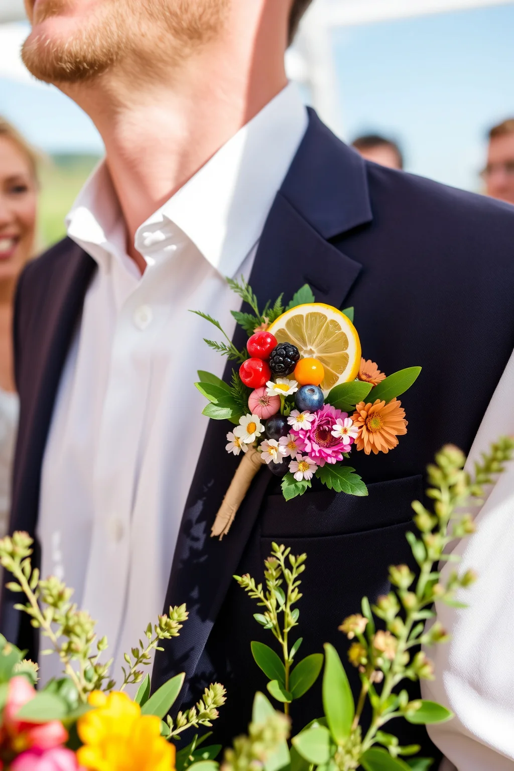 13. Fruit-Inspired Boutonniere