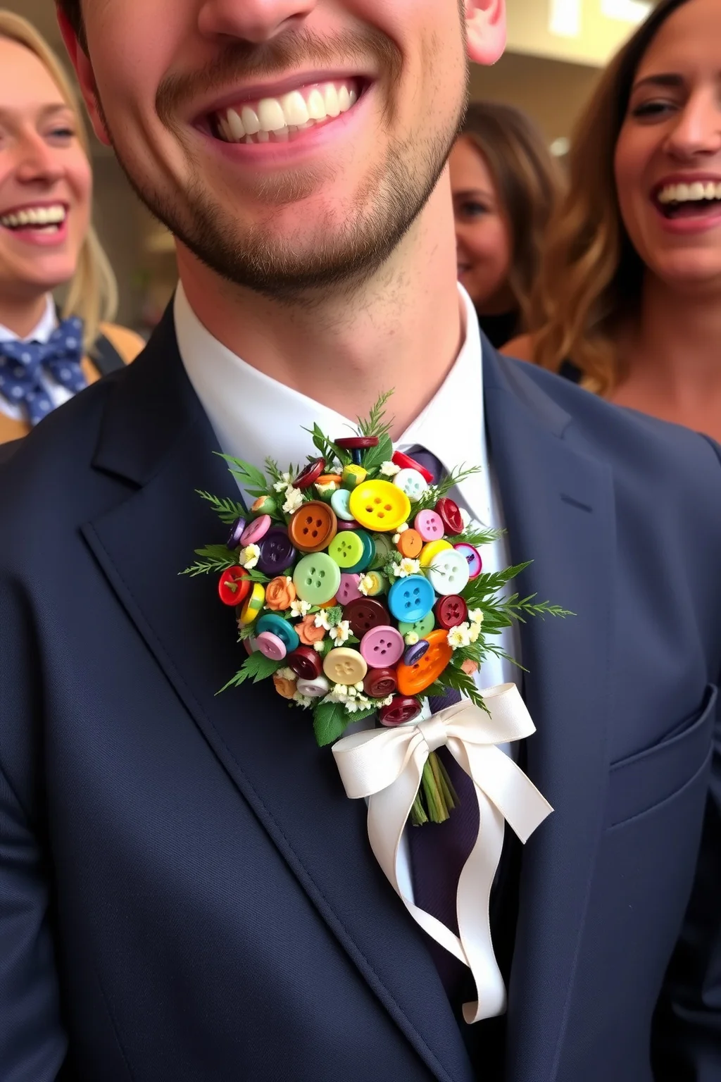 14. Whimsical Button Boutonniere