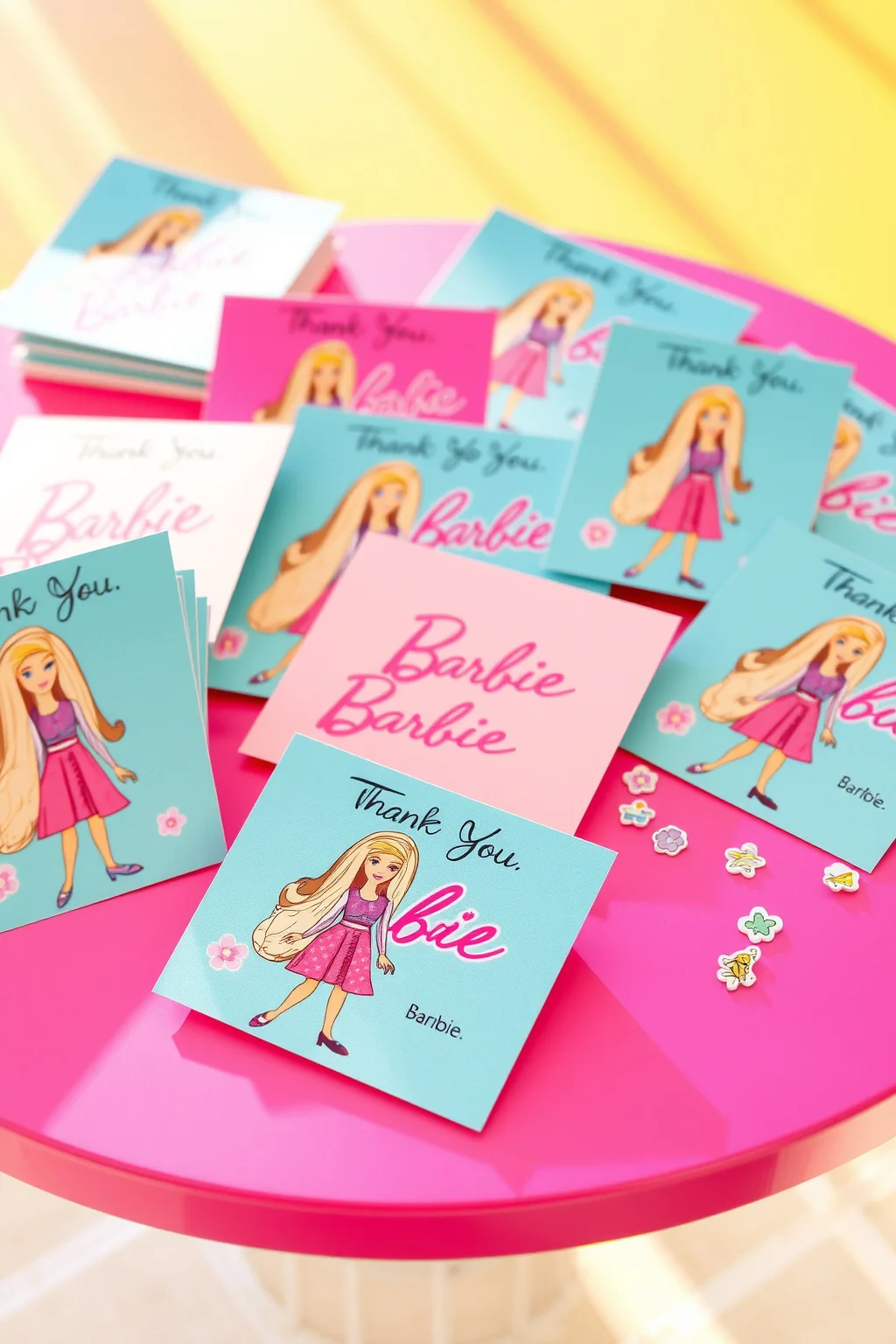 15. Barbie Themed Thank You Cards