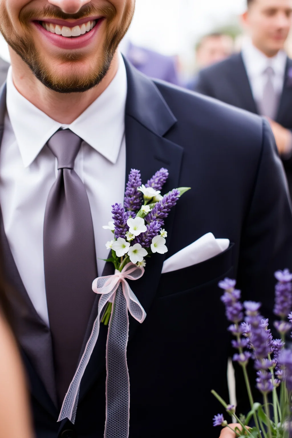 3. Lavender Boutonniere