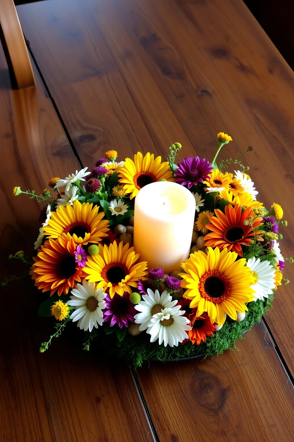 3. Wildflower Wreath Centerpieces
