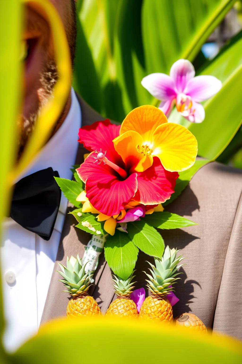 4. Tropical Flower Boutonniere