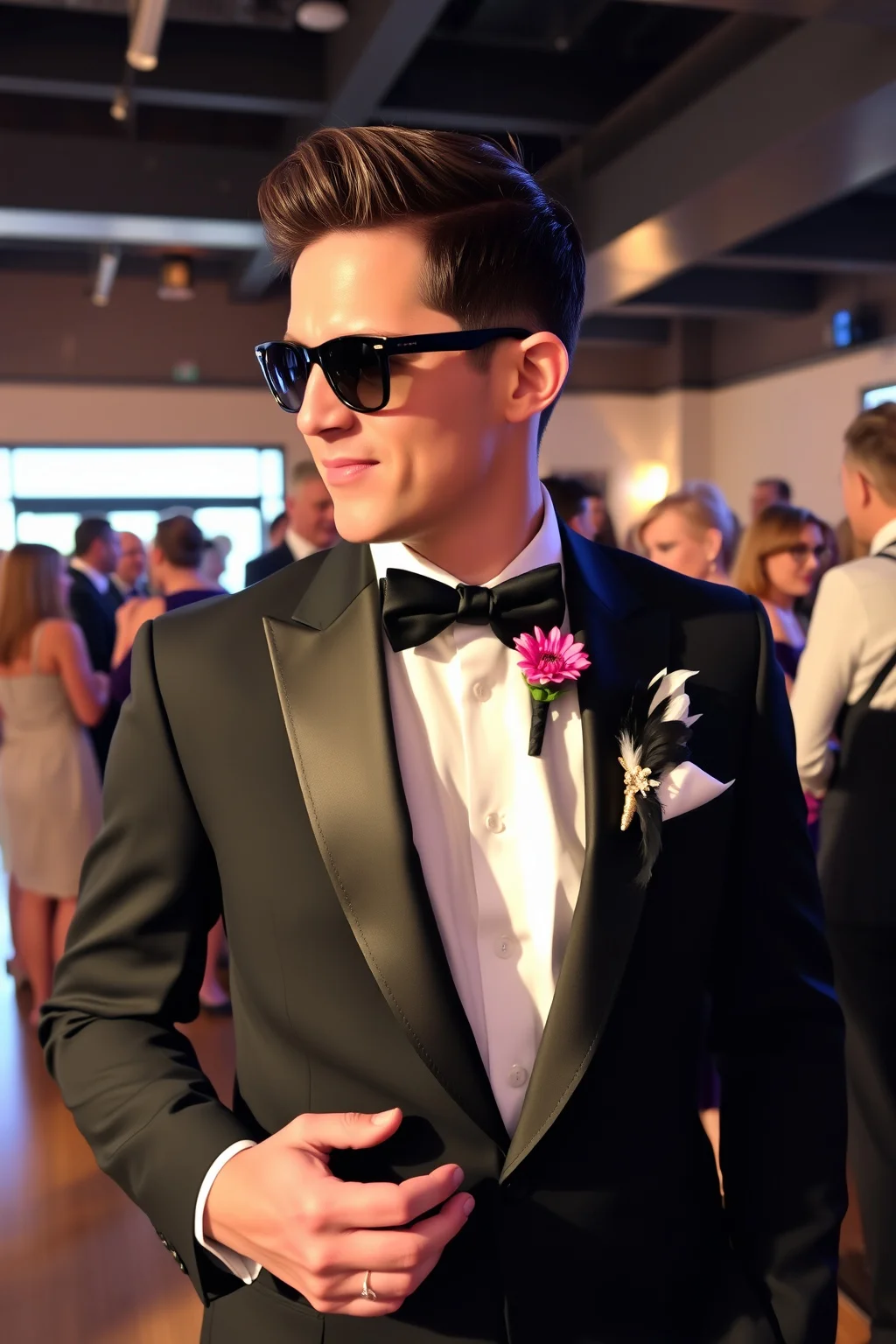 7. Feather Boutonniere