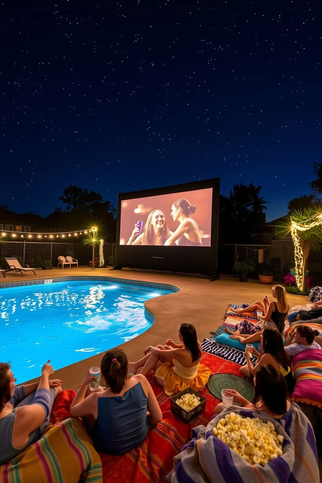 9. Poolside Movie Night