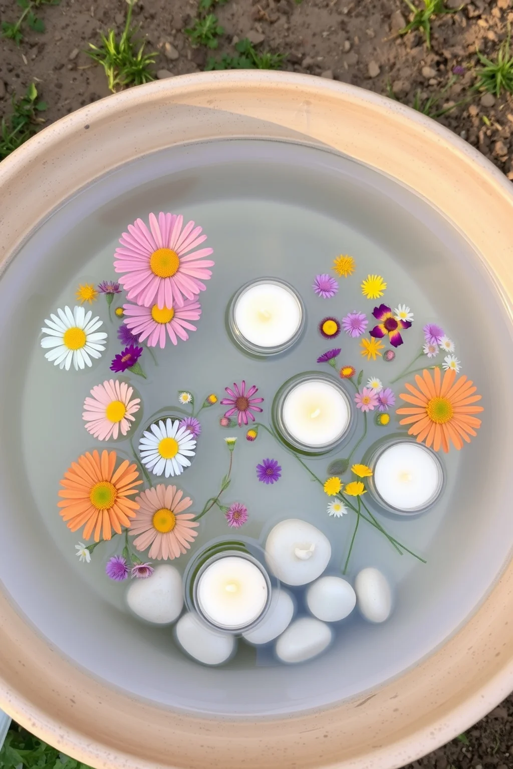 9. Wildflower Floating Centerpieces